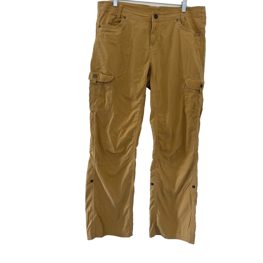 Kühl Cargo Pants Womens 14 Tan Pockets Gorp Outdoors Hiking Camping Nylon Blend